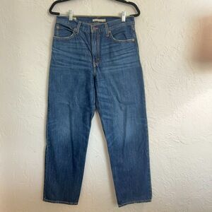 Like New Levi’s Premium Dad Jean W Sz 28 Dark Wash High Rise Straight Leg